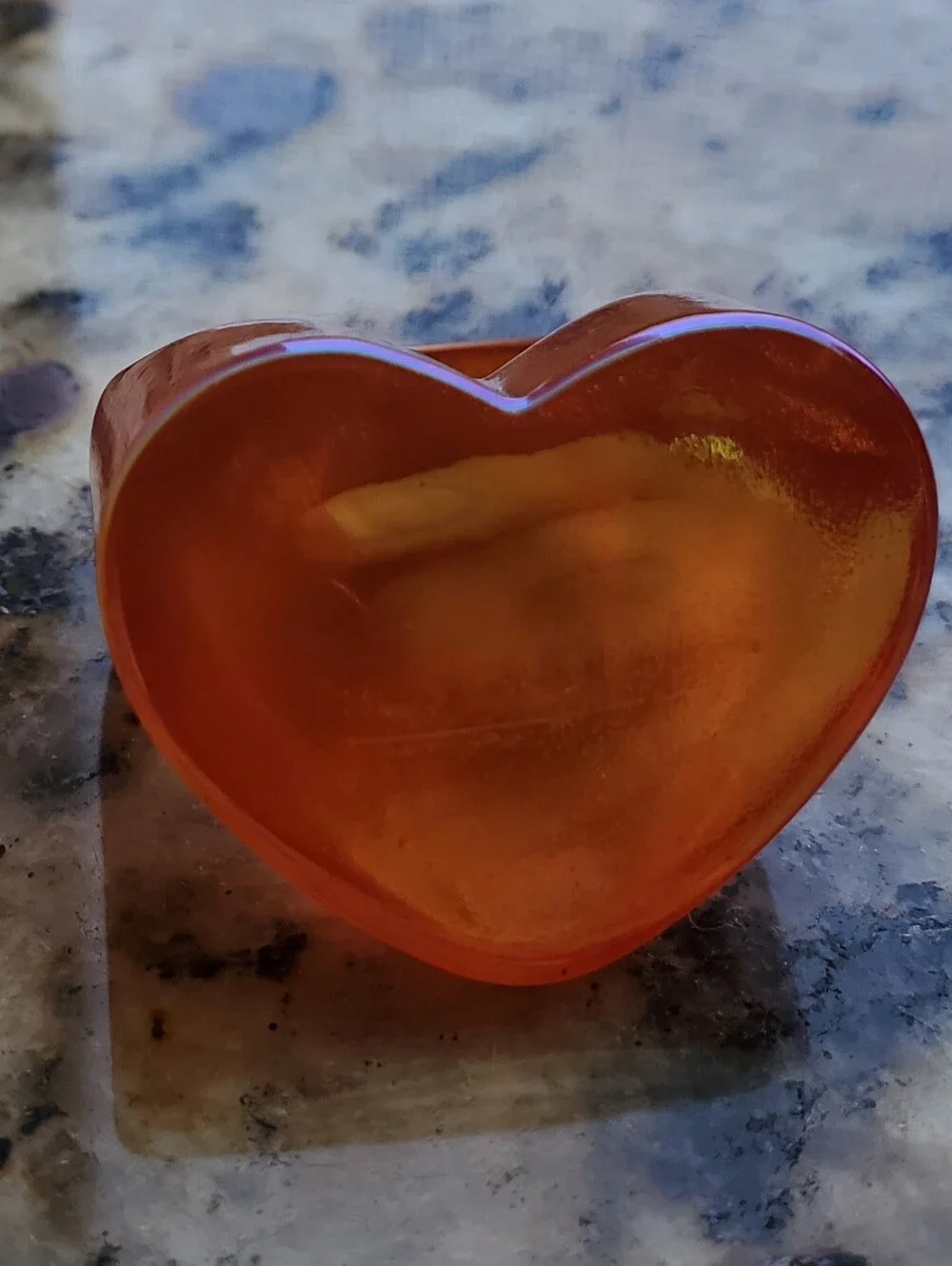 Colorful Iridescent Heart Accent Sculpture - Orange
